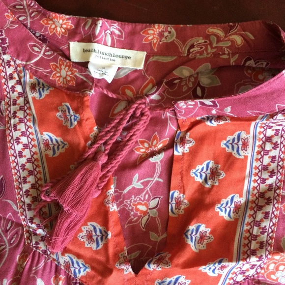 Beach Lunch Lounge BOHO Peasant  Tunic - Picture 3 of 4